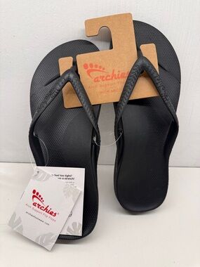 Archie’s® Unisex, Black Arch Support Flip Flop Sandals